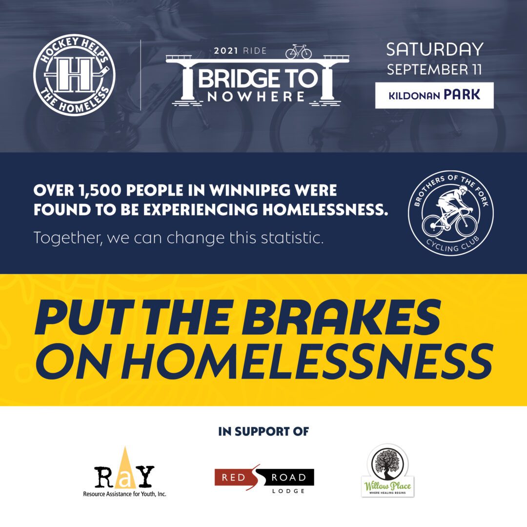 A poster with the words " put the brakes on homelessness ".