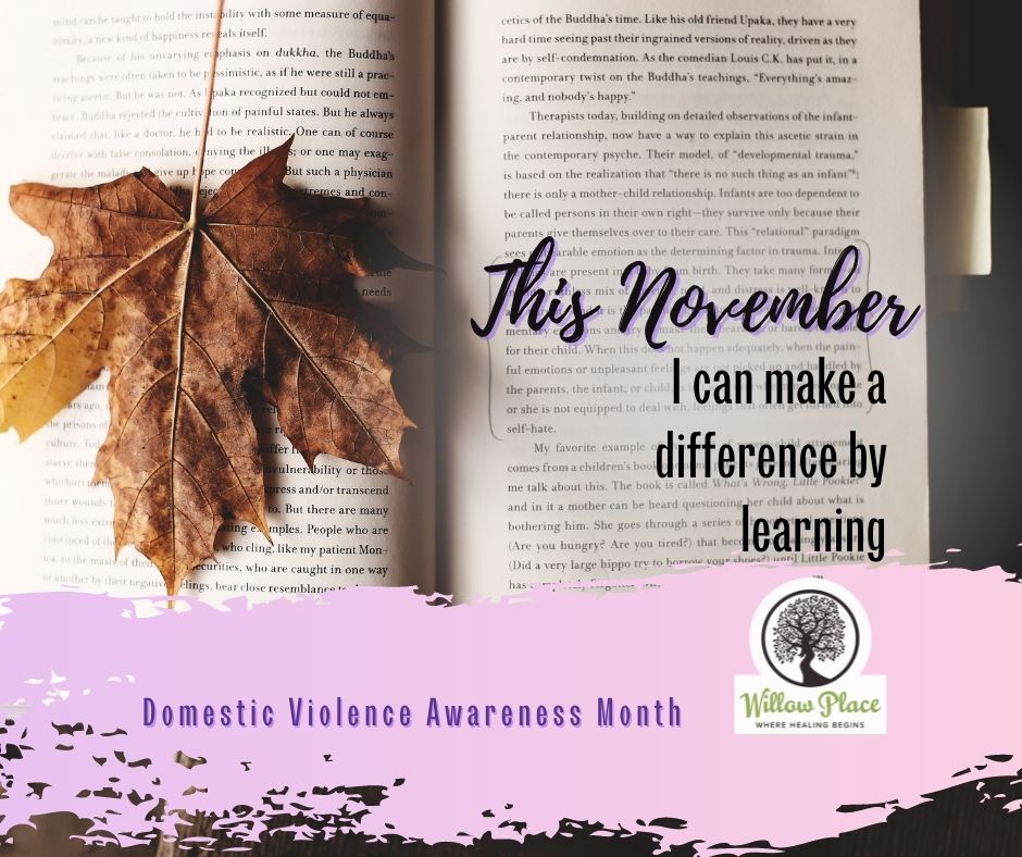 A book with leaves on it and the words " this november i can make a difference by learning ".